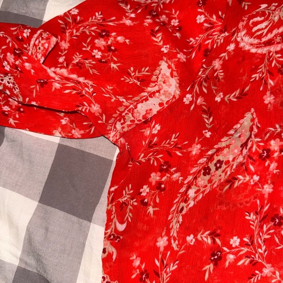 St. John's Bay Orange Blouse with 3/4 Sleeves - Picture 3 of 3